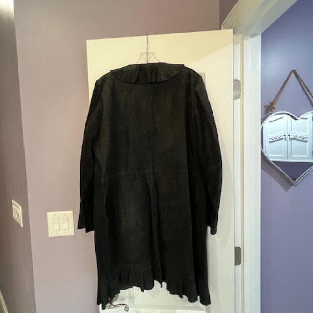 Suede Leather Ruffle Duster - Picture 6 of 9